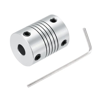 uxcell 1Pcs 4mm to 6mm Aluminum Alloy Shaft Coupling L25xD19 Flexible Coupler Beam Stepper Motor Joint Connector for 3D Printer CNC Machine DIY Encoders and Motors Shaft,Silver - size: 4mm to 6mm