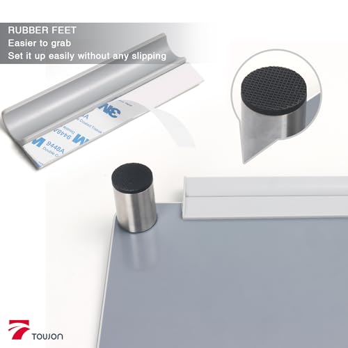 Silver Mini Desktop Pure Glass Whiteboard, Small Glass Dry-Erase Whiteboard - color: Silver