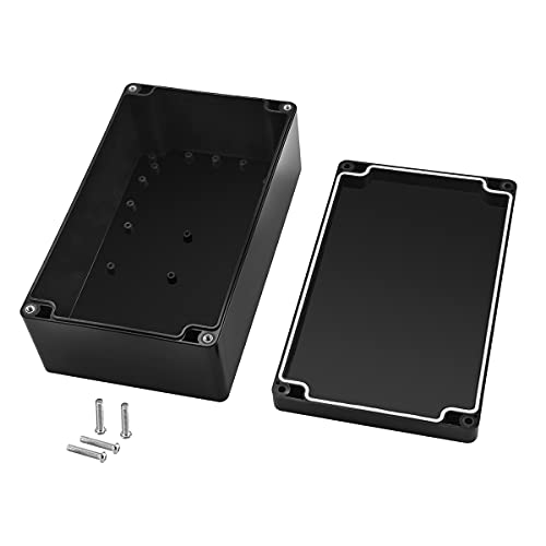Waterproof Electronic ABS Plastic Junction Project Box Enclosure 200mm by 120mm by 75mm (Black) - color: Black, size: 7.87"x4.72"x2.95"