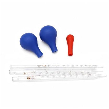 3Pcs Glass Graduated Pipettes Dropper, 10ml & 3ml Liquid Dropper with Rubber Bulb for Lab Home DIY Craft