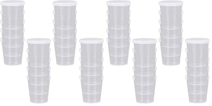 20PCS Plastic Medicine Cups with Lids, 30ML Clear Reusable Graduated Cups Transparent Scale Measuring Cups, Measure Container for Mixed Pills, Liquid Medication (Pack of 2) - size: 30ml/1oz (Pack of 2)