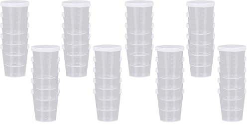 20PCS Plastic Medicine Cups with Lids, 30ML Clear Reusable Graduated Cups Transparent Scale Measuring Cups, Measure Container for Mixed Pills, Liquid Medication (Pack of 2) - size: 30ml/1oz (Pack of 2)