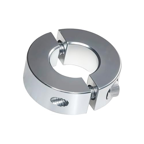 (4-Pack) SINOAXISSPACE Shaft Collar 3/8" Bore, Zinc Plated Double Split Clamp-On Shaft Collars Style, 7/8" OD, 3/8" Thickness, with M4 Set Screws - size: 3/8" Bore Size