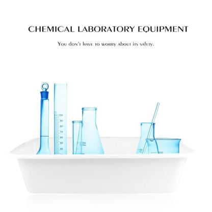 3Pcs Chemical Reagent Containment Tray, Alkali Resistance and Acid Resistance Laboratory Spill Tray, Plastic Laboratory Storage Supplies, Chemical Instrument (Large/Medium/Small)