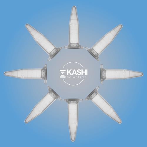 Kashi Scientific 1.5mL Clear Microcentrifuge Tube with Safety Lock Snap Cap Safety with Graduation, Lab Grade Polypropylene Plastic [1.5mL Safelock, 500] - size: 1.5mL, SafeLock