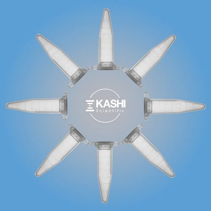Kashi Scientific 1.5mL Clear Microcentrifuge Tube with Safety Lock Snap Cap Safety with Graduation, Lab Grade Polypropylene Plastic [1.5mL Safelock, 500] - size: 1.5mL, SafeLock