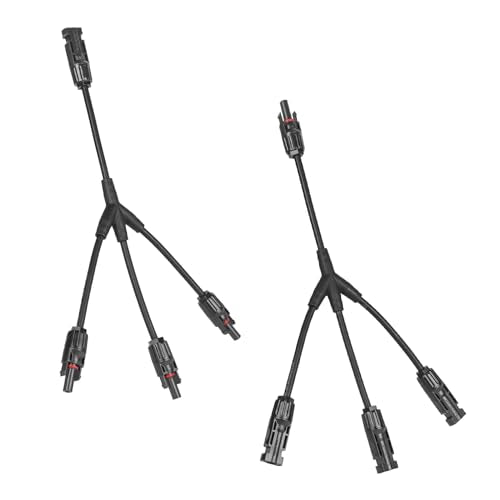 Solar Panel Connector 3 to 1 Solar Panel Splitter 3 Way 1000V Y-Branch Cable Solar Panel Parallel Connectors Parallel Adapter Cable Wire Plug Tool Kit for Solar Panel (1 Pairs) - color: 3 to 1 (1 Pairs), size: Y Branch