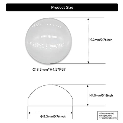 5PCS X Optical Glass Lens Without Edge Dameter 19.3MM Flat-Convex Lens, Focusing LED Convex Lens (Φ19.3mm*H4.5*F37) - size: Φ19.3mm*H4.5*F37