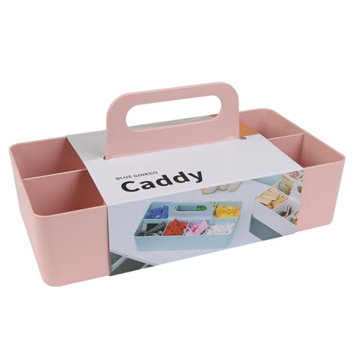 BLUE GINKGO Stackable Organizer Caddy, Long, Pink, Made in Korea - color: PINK, size: Long Rectangle