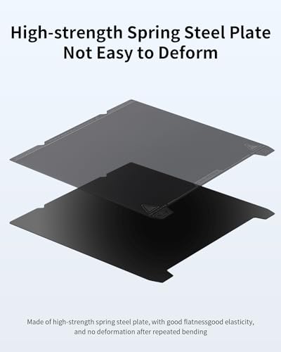 Creality Official K1 Build Plate Smooth Surface 235x235mm PEI Sheet Flexible Removable Spring Steel Bed Plate for Ender 3 V3/3V3 SE/3V3 KE/3 S1/3 S1 Pro/5 S1/CR-10SE (Without Magnetic Base) - color: Smooth Black, size: K1/Ender 3V3SE