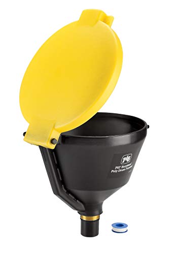 PIG Drum Funnel | Burpless Poly Drum Funnel | for 30 and 55 gal Plastic or Steel Drums w/ 2" NPT | Yellow | PMB30001-YW - color: Yellow