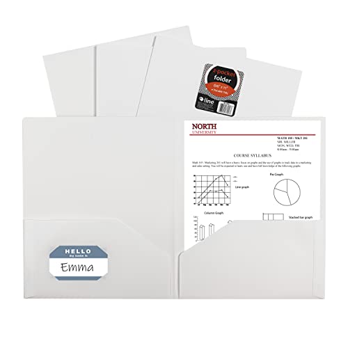 C-Line Heavyweight Poly Portfolio, White, 25/Box (33957) - color: White, size: 25-Pack