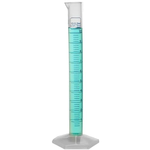 10ml Plastic Graduated Cylinder, Printed Graduations, Single Metric Scale, Polypropylene, Karter Scientific A-251O1 (Pack of 100) - size: 10ML, style: Pack of 100