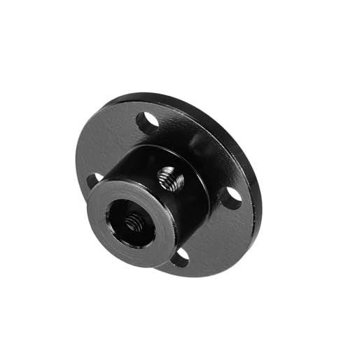 MECCANIXITY 2pcs 8mm Bore Rigid Black Flange Coupling Connector Aluminum - color: Black