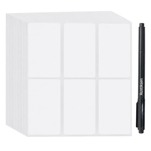 120 Matte White Waterproof Removable Labels with Marker, 4 x 2 in with Marker for Jars, Bins, Bottles, and Boxes - color: Large Matte White