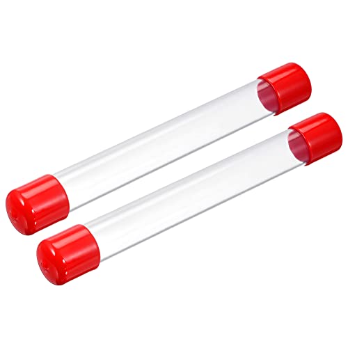 PATIKIL Clear Rigid Tube Round Plastic Tubing 305mm/ 12 ‘’ Length, 14 Set - color: Red,Clear, size: 0.91"x1"