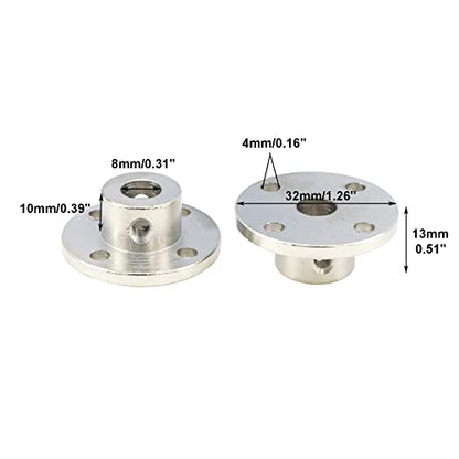 4Pcs 8mm Rigid Flange Shaft Coupling Motor Guide Shaft Coupler Connector with Set Screws & Wrench - color: 8mm