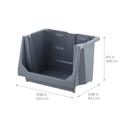 IRIS USA 3-Pack Large Open Front Storage Bins, Gray - size: Large - 3 Pack