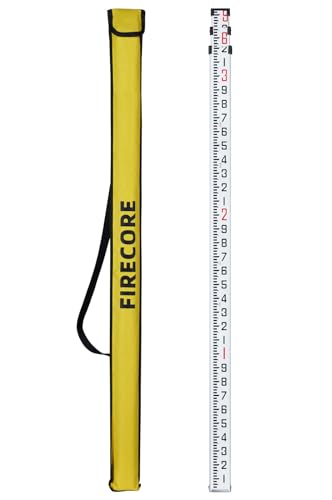 Firecore 9-Foot Aluminum Grade Rod – 10ths, Dual Sided 3-Section Telescopic Survey Rod - size: 9FT - 10ths