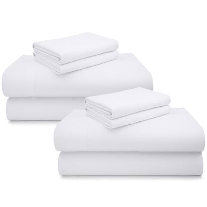 California Design Den 2 Pack 600 Thread Count King Size Sheets Set, White - color: 01 - Bright White, size: King (Pack of 2)