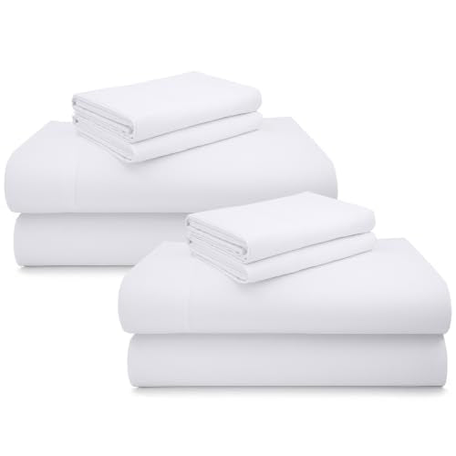 California Design Den 2 Pack 600 Thread Count Cotton Bed Sheets Queen Set - color: 01 - Bright White, size: Queen (Pack of 2)
