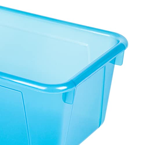 Storex Small Cubby Bin, 12.2 x 7.8 x 5.1 Inches, Candy Teal, 5-Pack (62480U05C) - color: Tint Teal, style: Bin Only