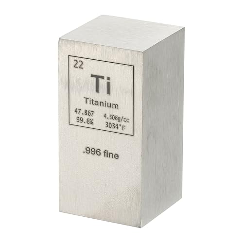 PATIKIL Titanium Cube, 1x1x2 Ti Density Stick High Density Element Rod Unique Metal Cube Periodic Table of Elements Collections Lab Experiment Teacher Scientific Classes - size: 1x1x2", style: Titanium