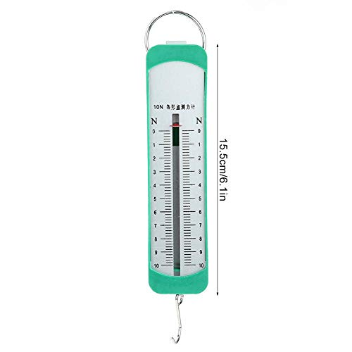 Newton Force Meter Spring Scale - Maximum Capacity 10N, 1 kg, Dual Scale Labeled. Dynamometer Bar Physics Mechanical Experiment Instrument