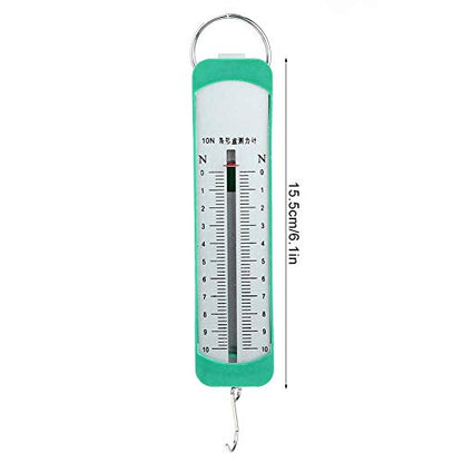 Newton Force Meter Spring Scale - Maximum Capacity 10N, 1 kg, Dual Scale Labeled. Dynamometer Bar Physics Mechanical Experiment Instrument