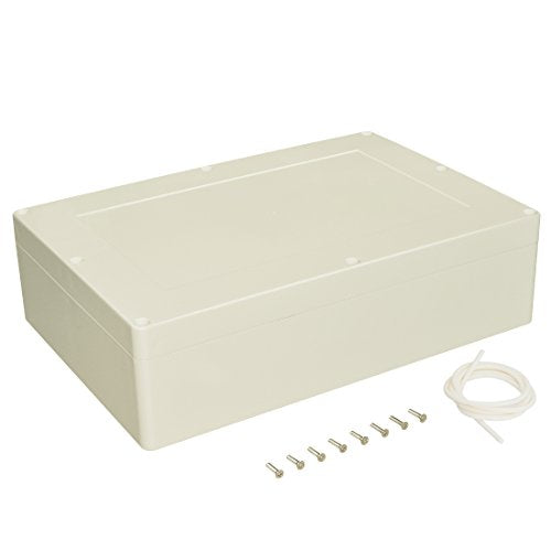 LeMotech Waterproof Dustproof IP65 ABS Plastic Junction Box Universal Electric Project Enclosure Pale Gray 15 x 10.2 x 4.13 inch (380 x 260 x 105 mm) - size: 15"x10.2"x4.13"