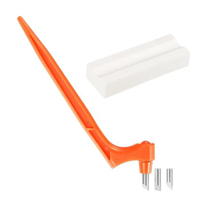 HARFINGTON Craft Cutting Tools 15/30/45 Degree Blades 360 Degree Rotating Blade Stainless Steel Cutter Pen Knife with Sharpening Stone for DIY Crafts Stencils Scrapbooks, Orange - color: Orange