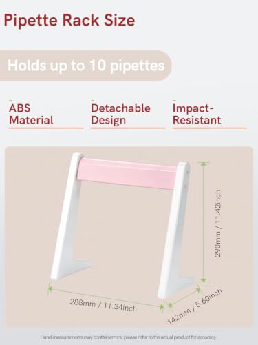 Lab Pipette Stand, Plastic Linear Pipette Holder, L Shape, Pink - color: Pink, size: L Shape