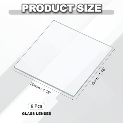 PATIKIL 30x30mm Glass Streak Plate, 6pcs Lab Glass Slides Microscope Glass Slides Optical Optically Clear Glass Slides Smooth Edges High Transparency Transparent Uniform Thickness - size: 30x30mm
