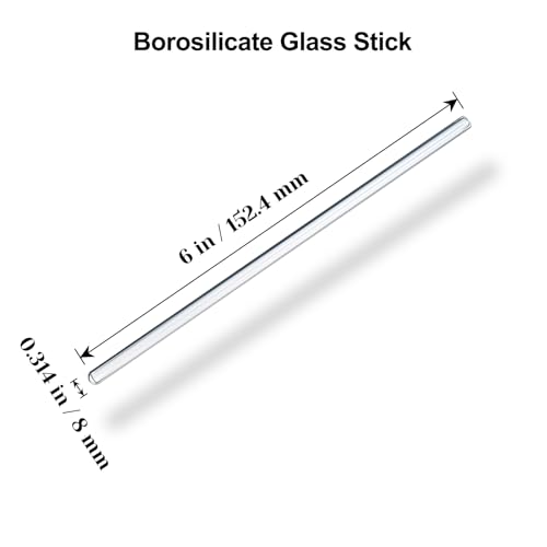 15 Pack Thick Glass Stir Sticks, 8mm x 6 Inch, Pigment Mixing Rods - size: 6 inch 8 mm
