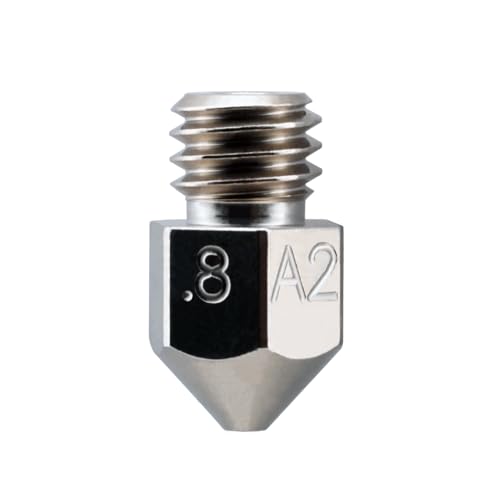 Microswiss MK8 Plated A2 Tool Steel Wear Resistant Nozzle (MakerBot, CraftBot, Creality, CR10, Ender 3, Ender 5, Tevo Tornado) .8mm - size: .8mm
