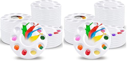 Paint Tray Palette,60pcs Paint Trays for Kids,Plastic Paint Pallet or Pupils to Painting,DIY Craft,Play Party at Home,Kindergarten or School (Pack of 2) - size: 60pcs (Pack of 2)