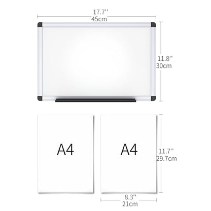 VIZ-PRO Magnetic Whiteboard, 18 x 12 Inches, Dry Erase Board for Wall - size: 18"W x 12"H