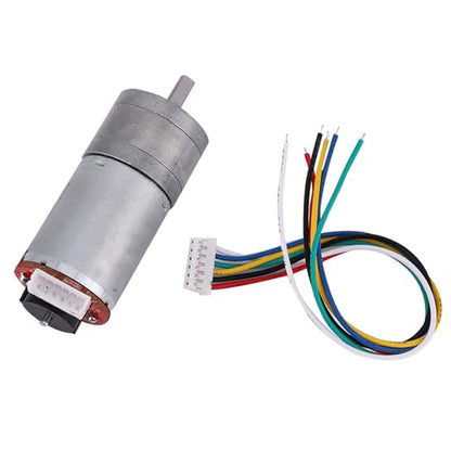 DIY Encoder Gear Motor with Mounting Bracket 65mm Wheel Kit, JGA25-371 Metal Gears DC12V for Smart Car Robot Printer Machinery Equipment (Speed 500) - size: Speed 500
