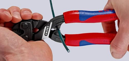 Knipex 71 02 200 Compact Bolt Cutters "CoBolt" 7,87" with soft handle - color: Multi-component Grips, Blue/Red, size: 200 mm, style: straight head
