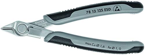 KNIPEX - 78 13 125 ESD Tools - Electronics Super-Knips, INOX Steel, ESD (7813125ESD), 5-Inch with Lead Catcher - size: 5-Inch with Lead Catcher