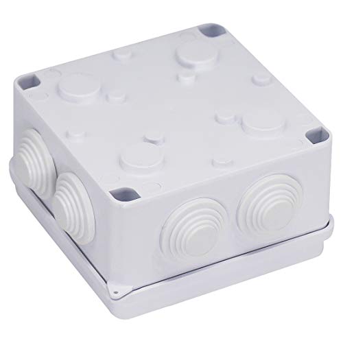 Junction Box, Zulkit ABS Plastic Dustproof Waterproof IP65 Universal Electrical Boxes Project Enclosure White 3.9 x 3.9 x 2.8 inch(100 x 100 x 70mm) - size: 3.9" x 3.9" x 2.8"