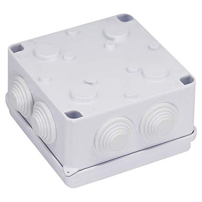 Junction Box, Zulkit ABS Plastic Dustproof Waterproof IP65 Universal Electrical Boxes Project Enclosure White 3.9 x 3.9 x 2.8 inch(100 x 100 x 70mm) - size: 3.9" x 3.9" x 2.8"