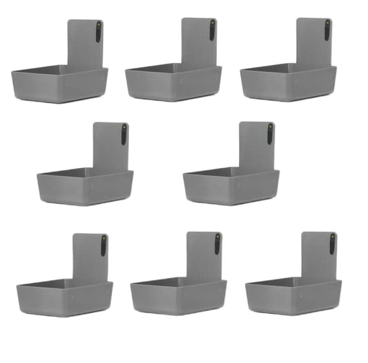 8/Pk Medium Medical Pro Lab Pan Dental Working Lab Pan Plastic with Stainless Steel Clip (Gray) - color: Gray