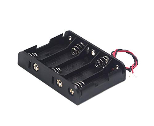 (Pack of 2 5 AA Battery Holder with Leads, 5 AA Battery Holder with Wires