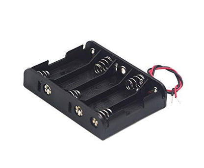 (Pack of 2 5 AA Battery Holder with Leads, 5 AA Battery Holder with Wires