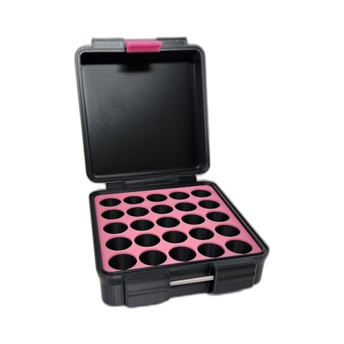 3D Printed - 3ml Vial Storage Case - Freezer Safe Hard Shell Peptide Case for Home, Fridge, Travel (Black/Light Pink, 25 3ml Vials) - color: Black/Light Pink, size: 25 3ml Vials