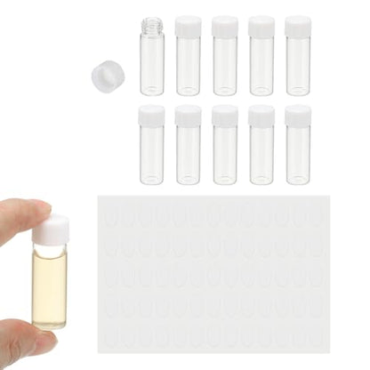 PATIKIL 10Pcs 4ml Clear Glass Vials Sample Vials with Screw Cap Reagent - size: 4ml