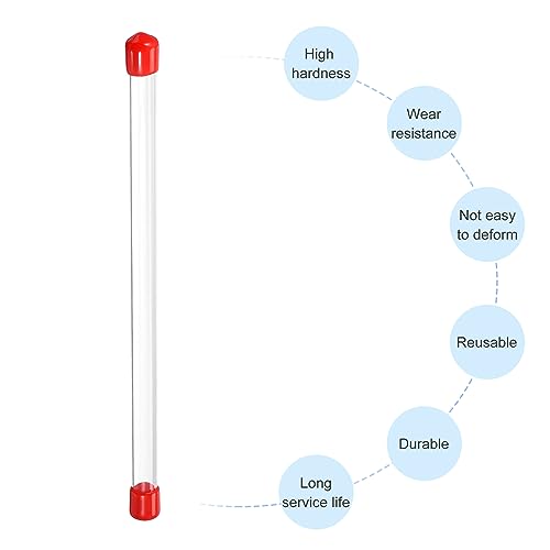 PATIKIL Clear Rigid Tube Round Plastic Tubing with Red Rubber Caps Polycarbonate Water Pipe, 305mm/ 12 Inch Length, 7mmx8mm/0.28"x0.31", 2 Set - color: Red,Clear, size: 0.28"x0.31"
