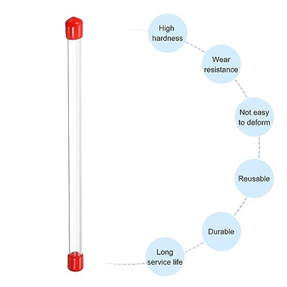 PATIKIL Clear Rigid Tube Round Plastic Tubing with Red Rubber Caps Polycarbonate Water Pipe, 305mm/ 12 Inch Length, 7mmx8mm/0.28"x0.31", 2 Set - color: Red,Clear, size: 0.28"x0.31"