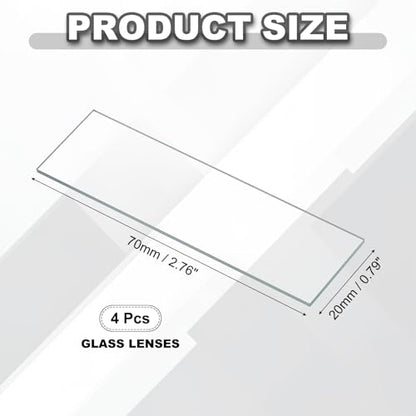 PATIKIL 20x70mm Glass Streak Plate, 4pcs Lab Glass Slides Microscope Glass Slides Optical Optically Clear Glass Slides Smooth Edges High Transparency Transparent Uniform Thickness - size: 20x70mm